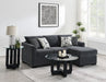 Storey Upholstered Sleeper Sectional Chaise Sofa Dark Grey