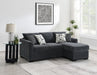 Storey Upholstered Sleeper Sectional Chaise Sofa Dark Grey