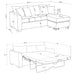 Storey Upholstered Sleeper Sectional Chaise Sofa Camel