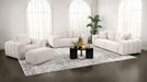 Burnett Chenille Upholstered Ottoman Ivory