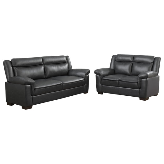 Arabella 2-piece Upholstered Padded Arm Sofa Set Grey