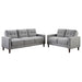 Bowen 2-piece Upholstered Track Arm Tufted Sofa Set Grey