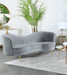 Sophia Upholstered Channel Tufted Loveseat Grey