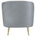Sophia Upholstered Channel Tufted Barrel Accent Chair Grey