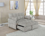 Cotswold Upholstered Convertible Sleeper Sofa Bed Light Grey