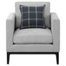 Apperson Upholstered Track Arm Accent Chair Light Grey