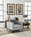 Apperson Upholstered Track Arm Accent Chair Light Grey