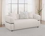 Jeanette 73-inch Fabric Upholstered Round Arm Loveseat Beige