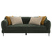 Jade Chenille Upholstered Modern Track Arm Sofa Green