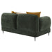 Jade Chenille Upholstered Modern Track Arm Loveseat Green