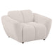 Destino Chenille Upholstered Splayed Arm Accent Chair Greige