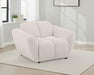 Destino Chenille Upholstered Splayed Arm Accent Chair Greige