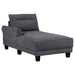 Caspian Upholstered Curved Arm Chaise Sectional Sofa Grey