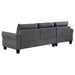 Caspian Upholstered Curved Arm Chaise Sectional Sofa Grey
