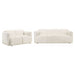 Dorset 2-piece Upholstered Round Track Arm Sofa Set White