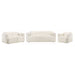 Dorset 3-piece Upholstered Round Track Arm Sofa Set White