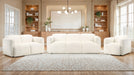 Dorset Fabric Upholstered Round Track Arm Loveseat White
