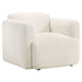 Dorset Fabric Upholstered Round Track Arm Accent Chair White