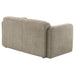 Dorset Fabric Upholstered Round Track Arm Loveseat Brown