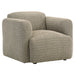 Dorset Fabric Upholstered Round Track Arm Accent Chair Brown
