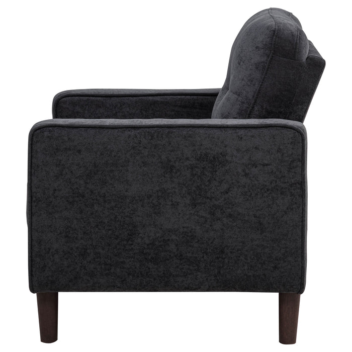 Bowen II Fabric Upholstered Track Arm Chair Steel Grey