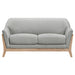 Vaughn 2-piece Fabric Upholstered Flared Arm Sofa Set Grey