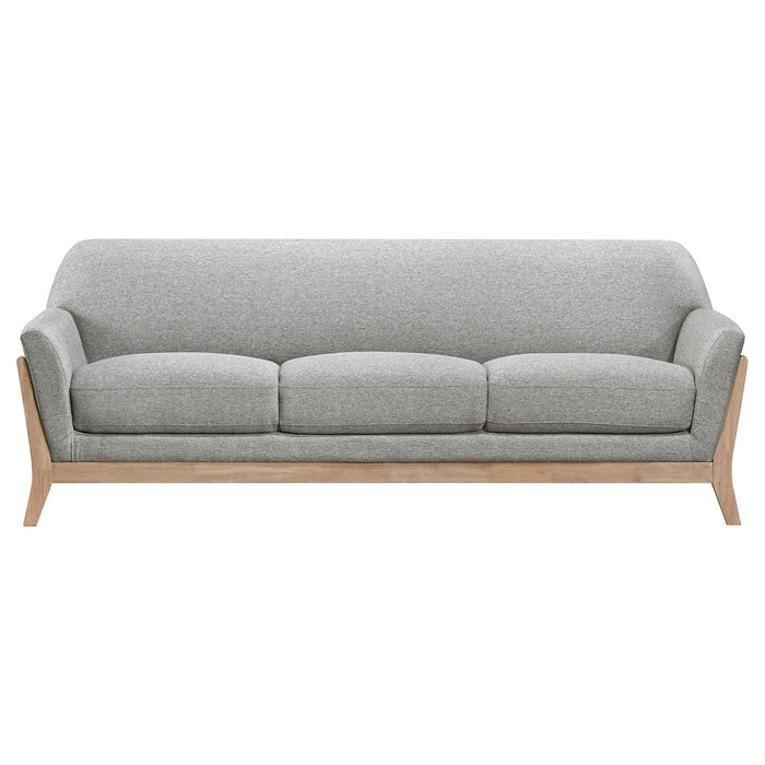 Vaughn 3-piece Fabric Upholstered Flared Arm Sofa Set Grey
