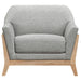 Vaughn Fabric Upholstered Flared Arm Accent Chair Grey