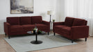 Ruth Fabric Upholstered Track Arm Loveseat Rust Red