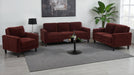 Ruth Fabric Upholstered Track Arm Accent Chair Rust Red