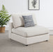 Serene Upholstered Armless Chair Beige