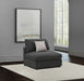 Serene Upholstered Armless Chair Charcoal