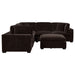 Lakeview 5-piece Upholstered Modular Sectional Chocolate