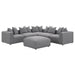 Jennifer Square Upholstered Ottoman Grey