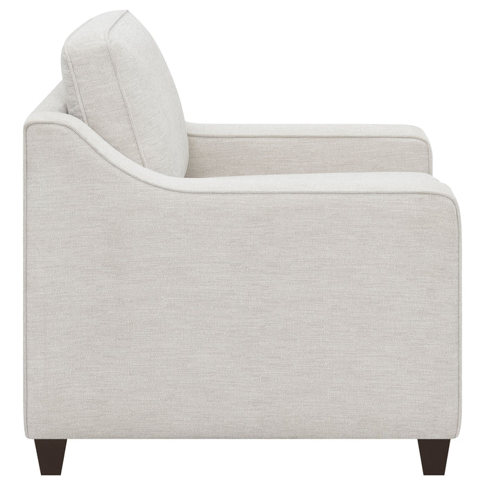 Christine 3-piece Upholstered Sloped Arm Sofa Set Beige