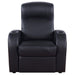 Cyrus Upholstered Track Arm Recliner Black
