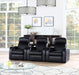 Cyrus Upholstered Track Arm Recliner Black