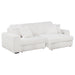 Jacana Corduroy Upholstered Dual Power Chaise Sofa Ivory