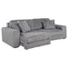 Jacana Corduroy Upholstered Dual Power Chaise Sofa Grey