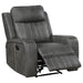 Raelynn 3-piece Upholstered Reclining Sofa Set Grey