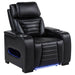 Zuma Faux Leather Upholstered Dual Power LED Recliner Black