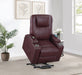 Armstrong Upholstered Power Lift Massage Recliner Wine