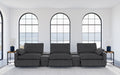 Collins 5-Piece Power Reclining Home Theater Seating Dark Grey