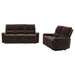Navarro 2-piece Upholstered Reclining Sofa Set Dark Brown