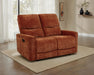 Navarro Chenille Upholstered Reclining Loveseat Burnt Orange