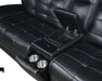 Hewitt Leather Dual Power Reclining Sectional Sofa Black