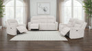 Kennett Chenille Upholstered Power Reclining Sofa Ivory
