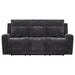Kennett Chenille Upholstered Power Reclining Sofa Dark Grey