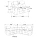 Sycamore Upholstered Power Reclining Sectional Sofa Brown