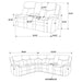Sycamore Upholstered Power Reclining Sectional Sofa Brown